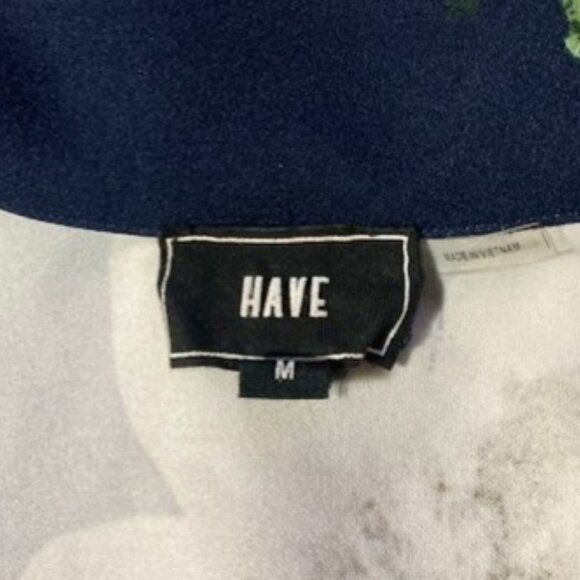 HAVE Navy Floral Stretch Blazer with Asymmetrical Zip - Picture 6 of 6